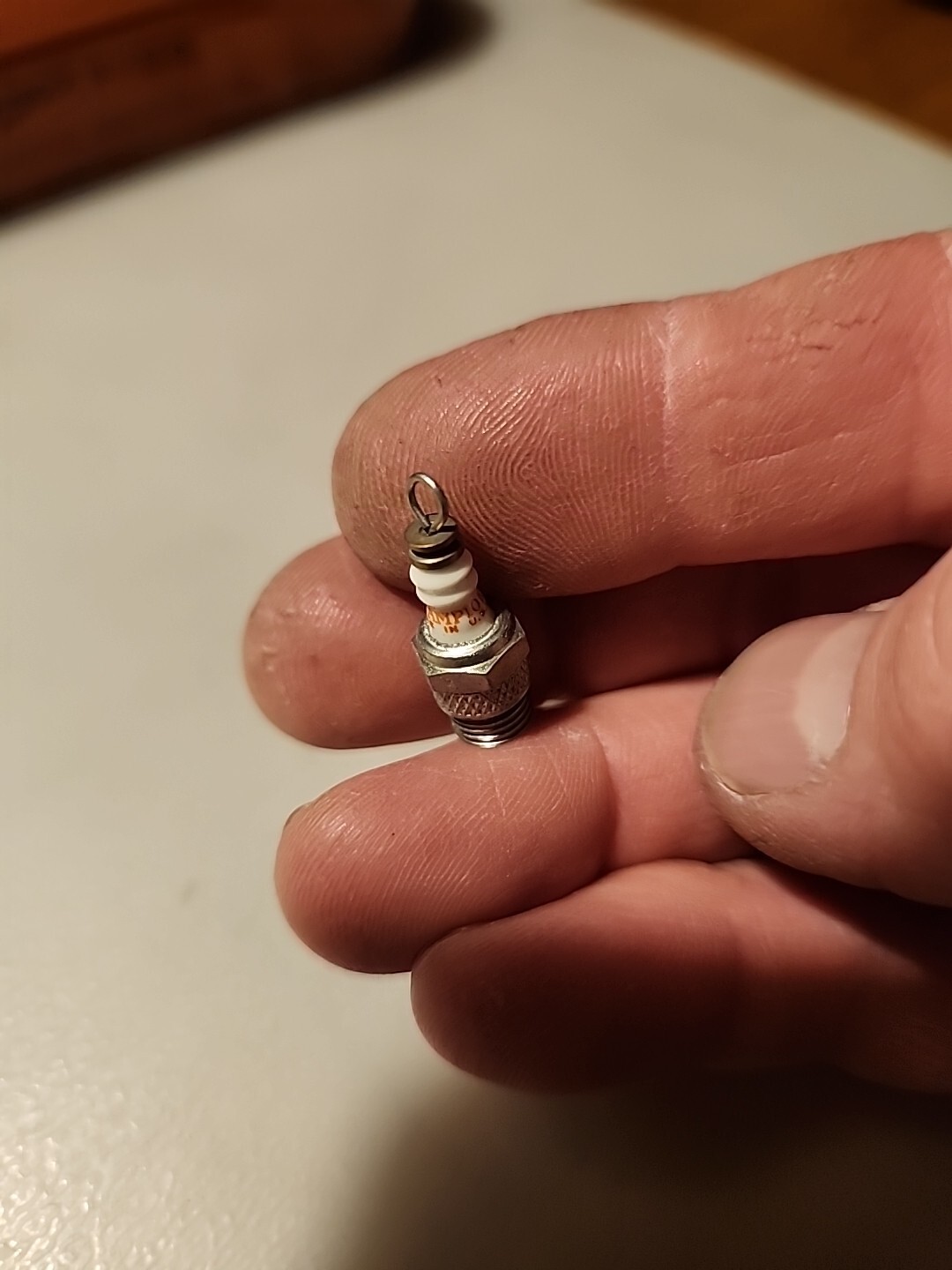 Vintage Mini Champion Spark Plug Charm Men’s Jewelry Gearhead Bling Charm