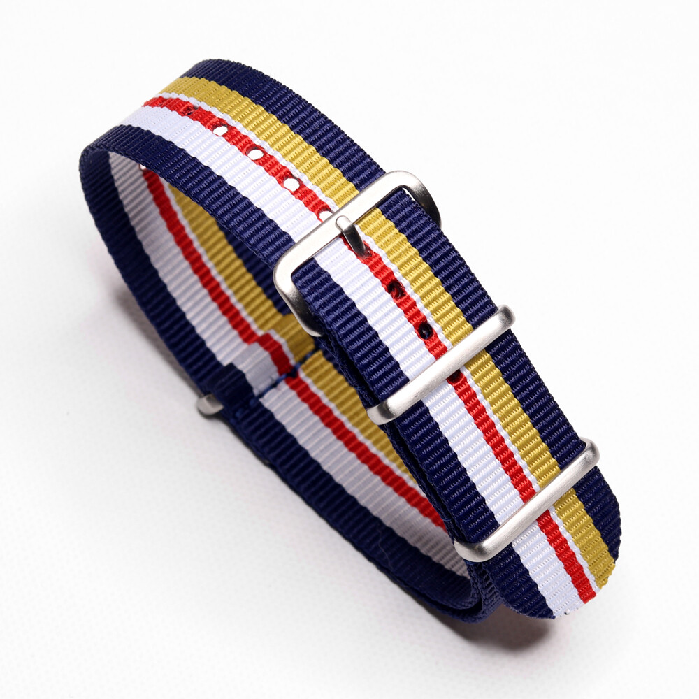One-Piece Rothmans Porsche Inspired Strap Racing Colors Nylon Watch Band