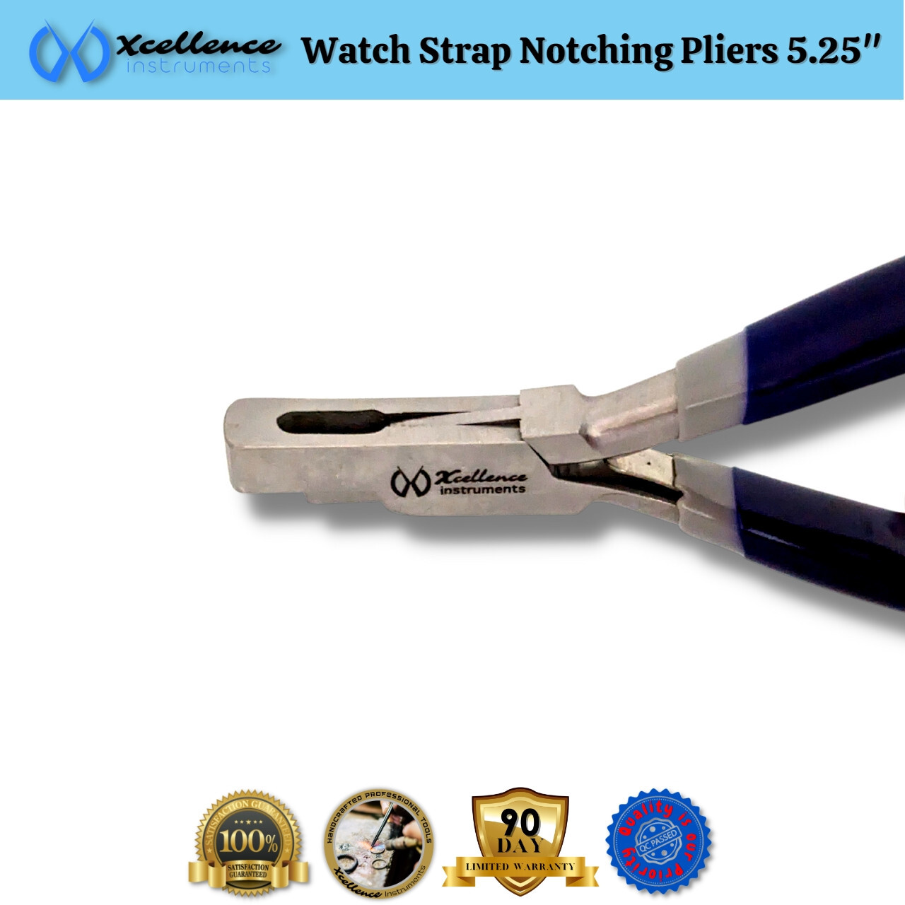 Xcellence Leather & Rubber Watch Strap Notching Pliers Repair Tools 5.25″ Purple