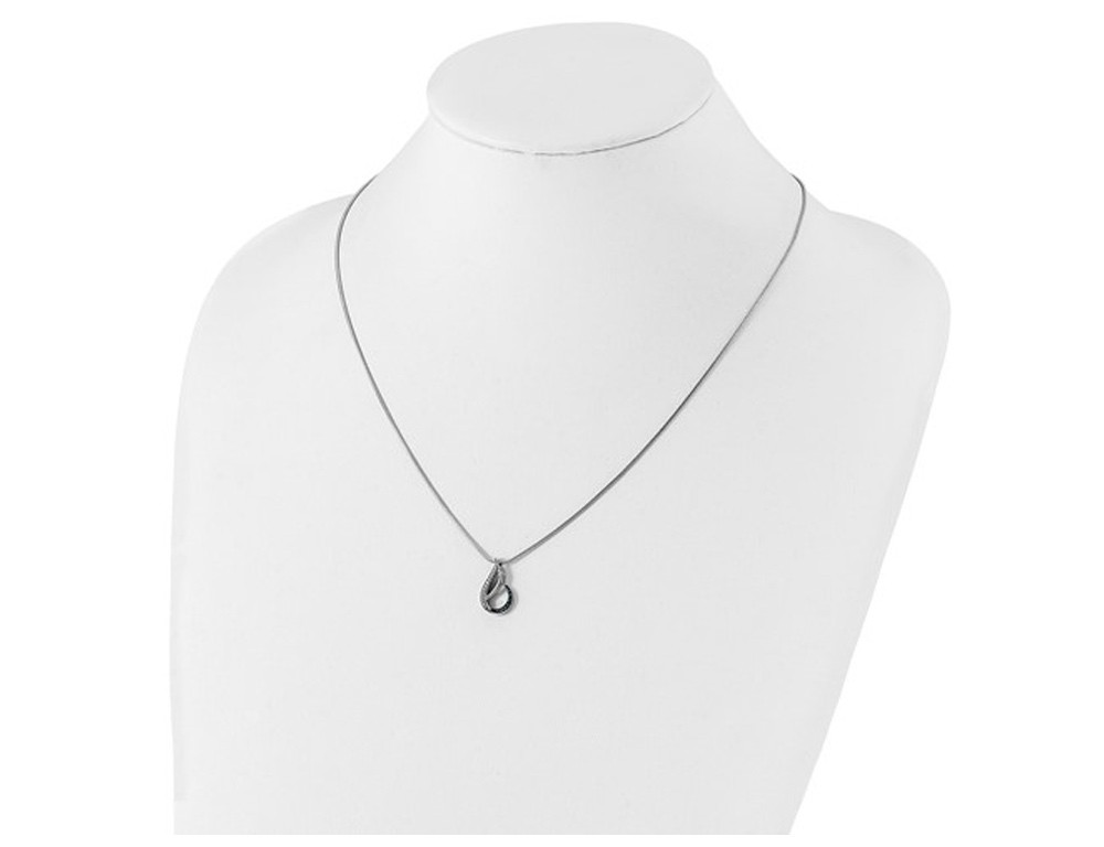 1/12 Carat (ctw) Blue & White Diamond Pendant Sterling Silver