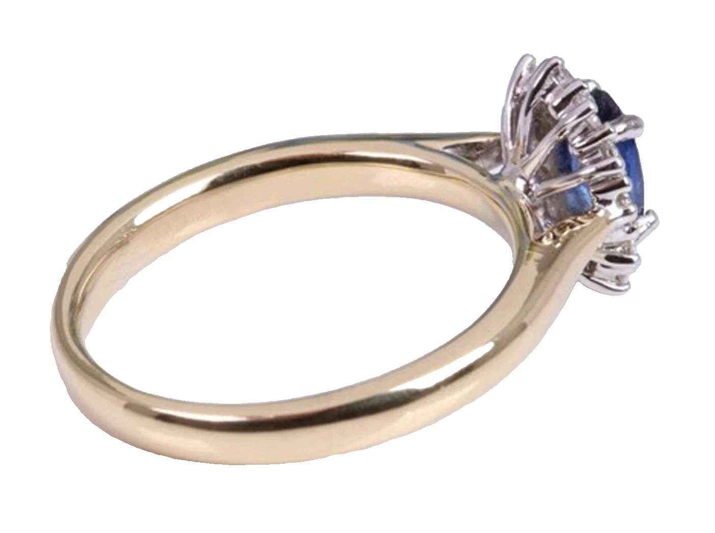 0.36ct Natural Diamond 14k BIS Hallmarked Yellow Gold Sapphire Wedding Ring