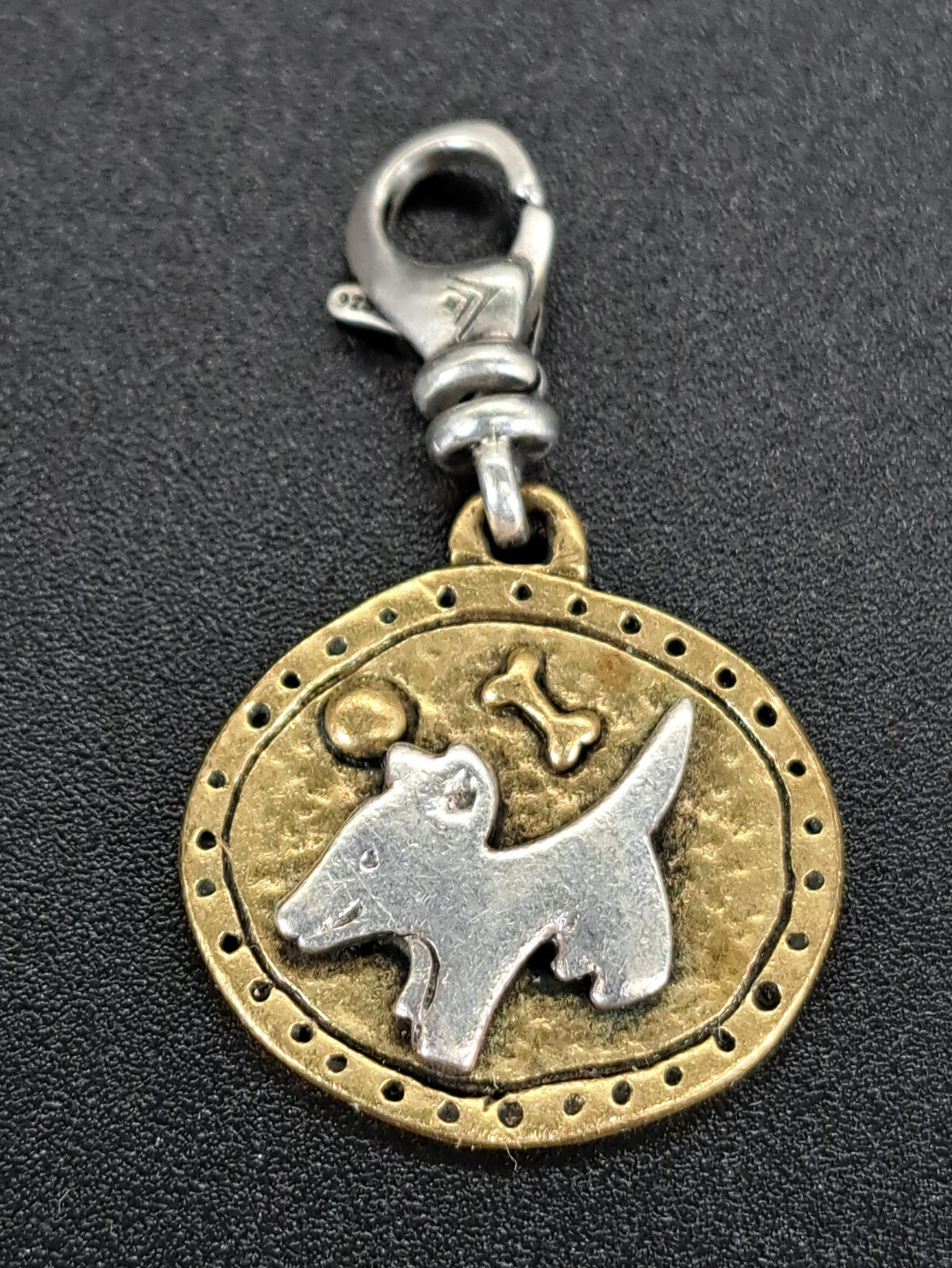 Silpada Sterling Silver & Brass Puppy Clip-On “My Best Friend” Charm C2542 (J58)