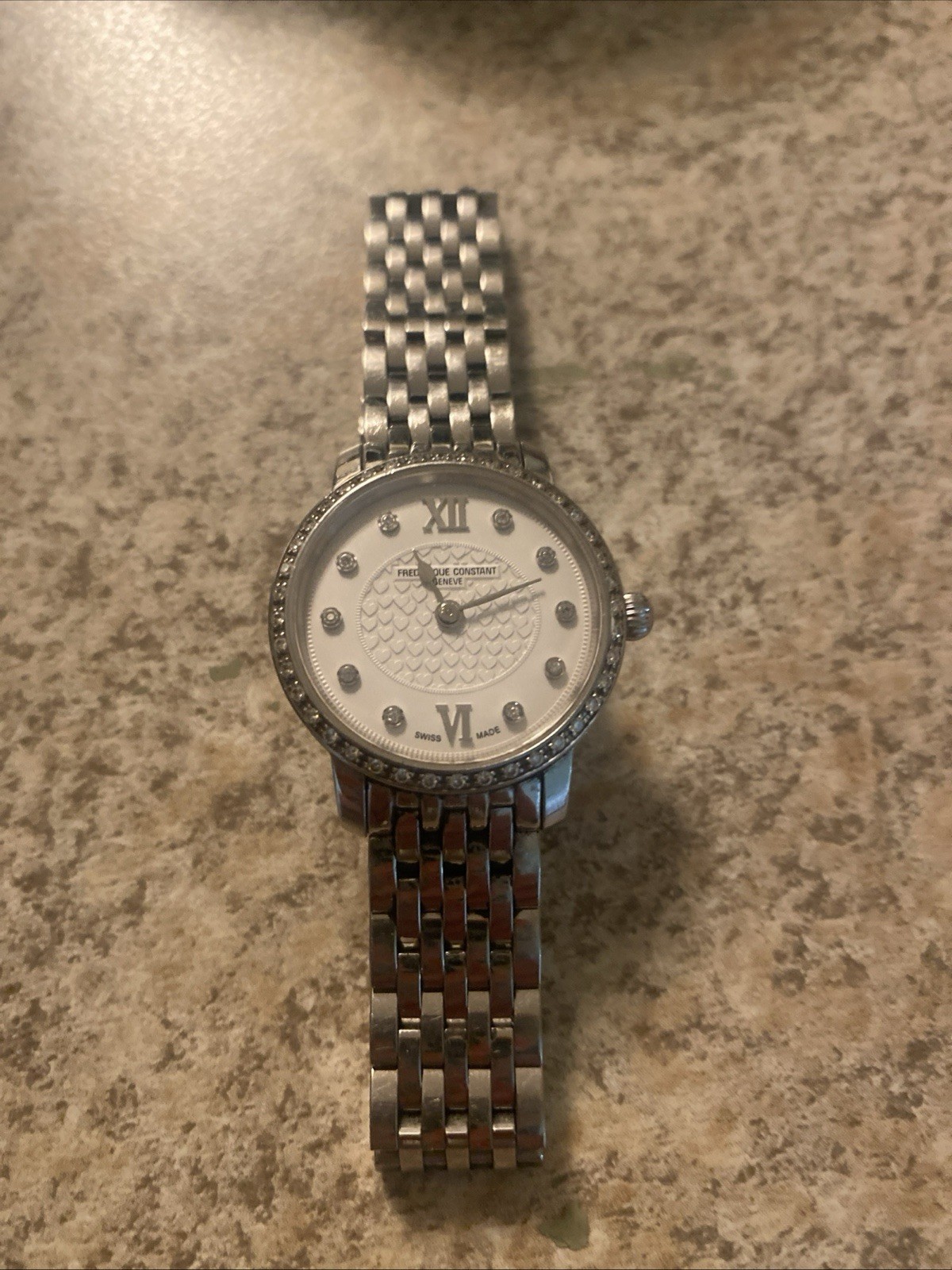 Frédérique Constant Women’s Watch With Diamond Bezel And Diamond Spots