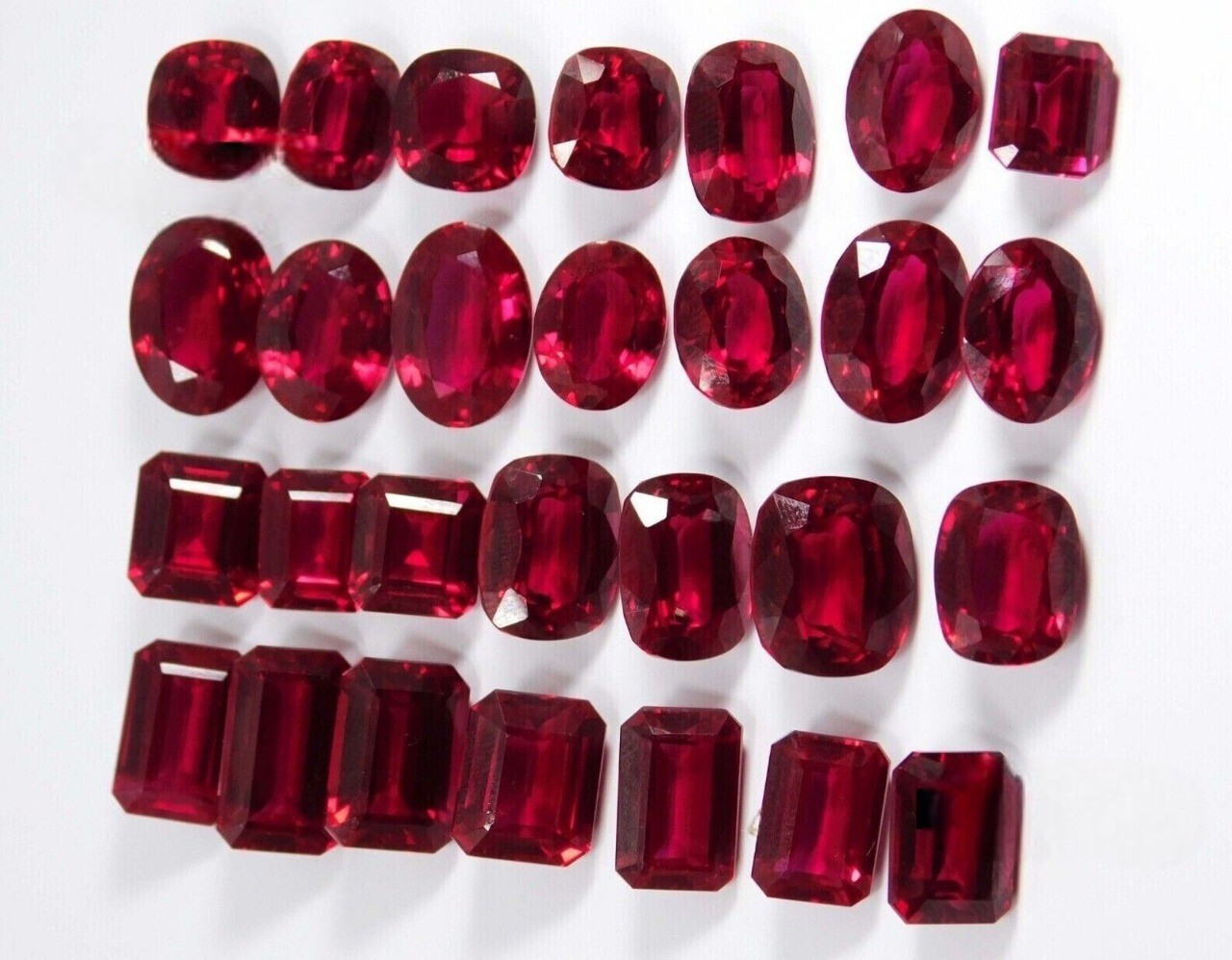Burmese Certified Natural Red Ruby 100 Ct Flawless Mix Cut Lot Loose Gemstone