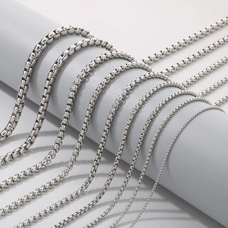 Stainless Steel Chain Bracelet 7″-10″ Smooth Box Square Rope Silver 2-7mm N69