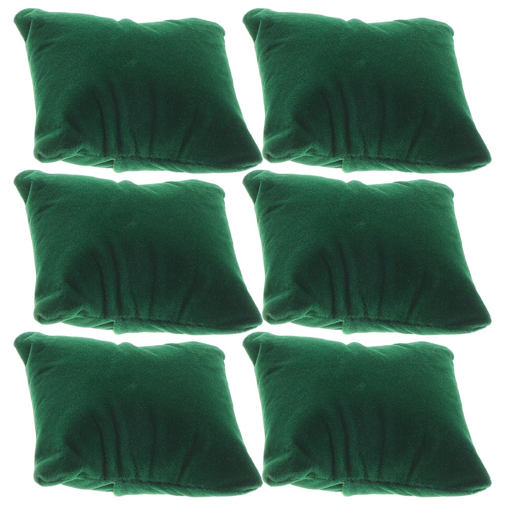 10Pcs Durable Velvet Watch Cushions Soft Jewelry Display Pillows Olive Green
