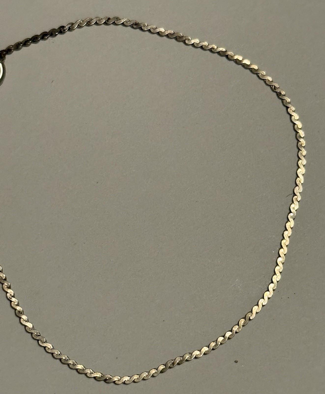 Vintage UnoAerre Italy 925 Sterling Silver Serpentine Flat Link Chain Bracelet7”