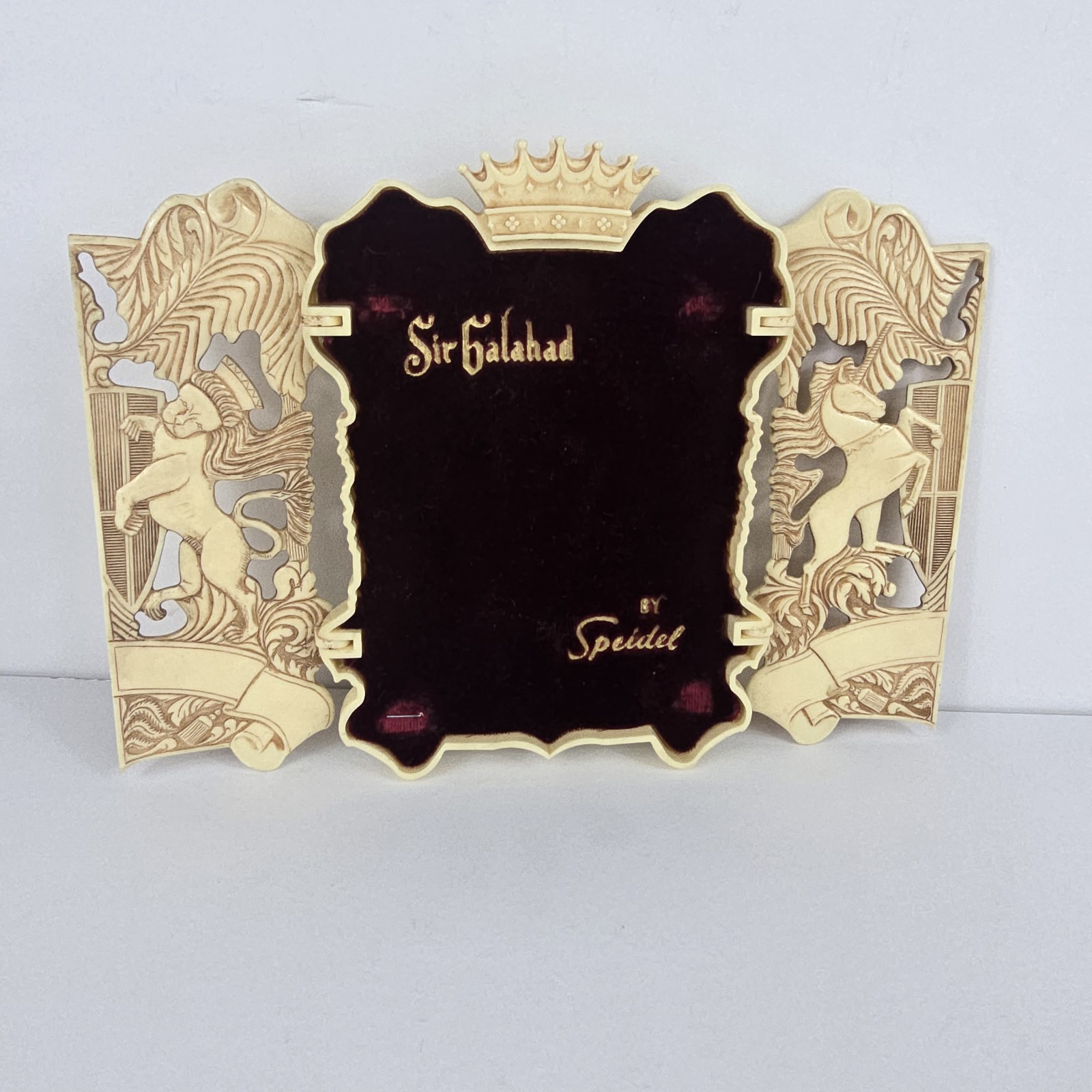 RARE Vtg Speidel Celluloid Sir Galahad Watch Presentation Box Braun Crystal 6.5