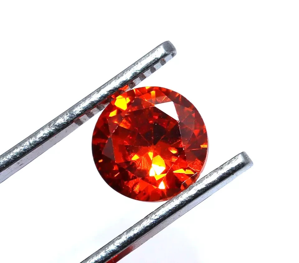 Natural Orange Zircon 50 Pcs Round Cut 6 mm Cambodian Certified Gemstone Lot