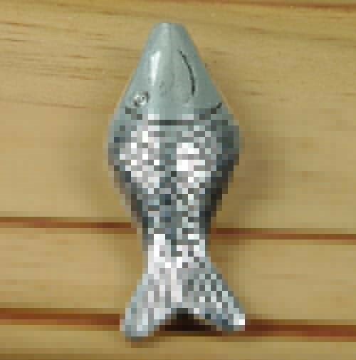 1 Antique Silver Pewter Fish Focal Bead 52x22mm