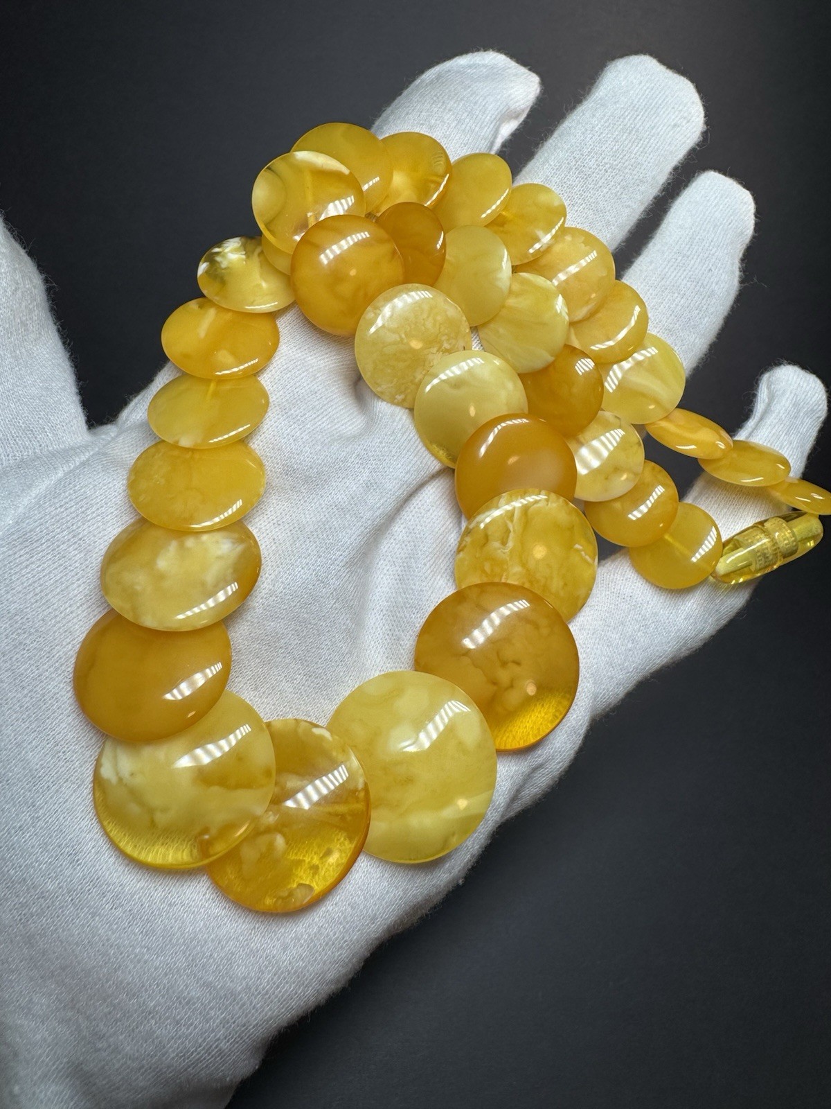 Natural Baltic Amber Necklace Butterscotch Egg Yolk Amber 27.2g 46cm
