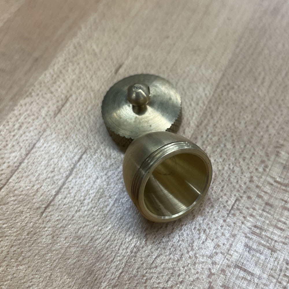 ACORN pendant , Vial , Pill box opens, unscrew top, Canister Solid Brass SHIP