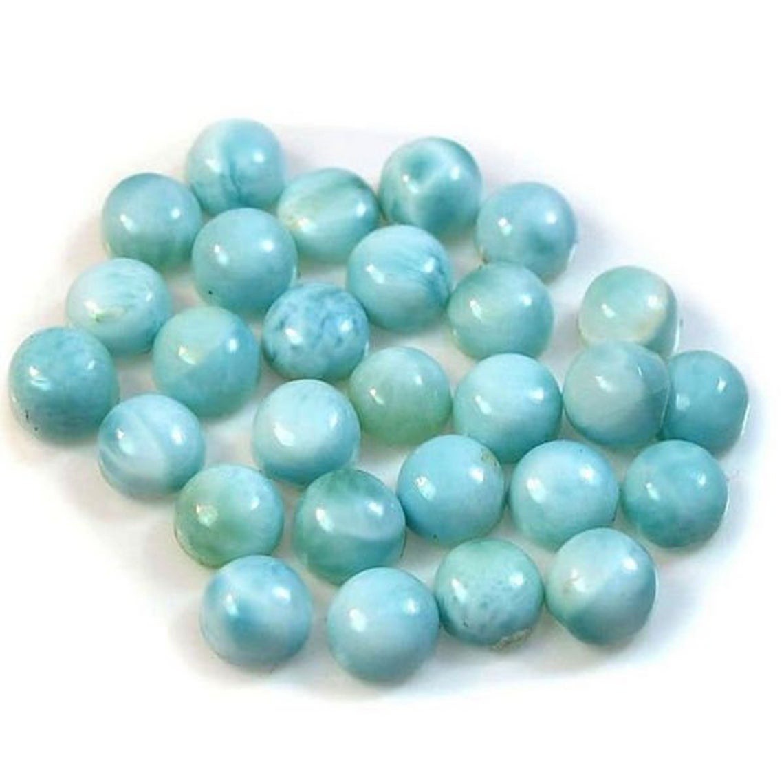 Natural Larimar Round Cabochon 3mm To 15mm Loose Gemstone