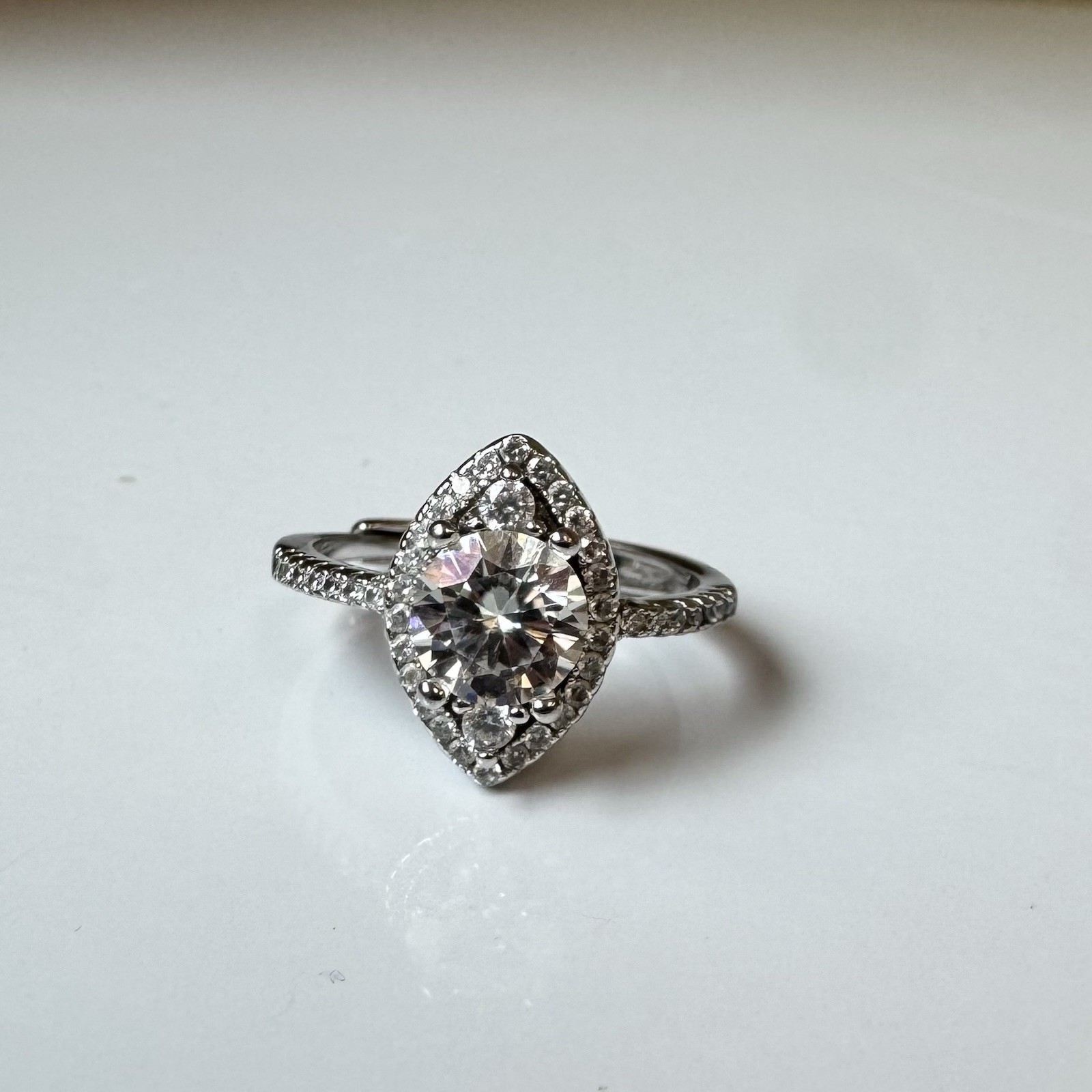 Vintage Style Silver and Gold Toned Adjustable Moissanite 4 Ring Bundle + Bonus!