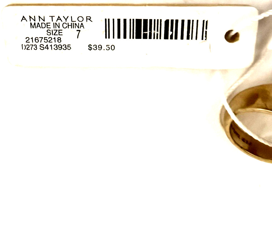 NWT ANN TAYLOR Large Smoky Graphite Oval Rhinestone Cocktail Ring Size 7