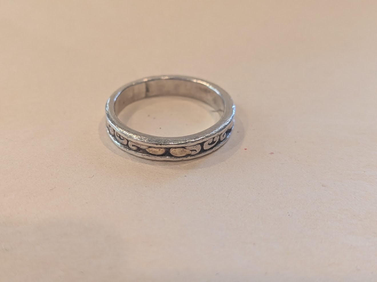 Vintage John Hardy 925 Sterling Silver 18K Gold Band Ring Size 7 w/ Pouch