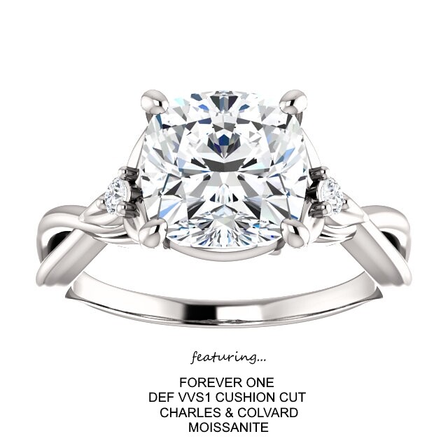 2.06 Carat Forever One DEF Moissanite Ring 14K Gold CHARLES & COLVARD