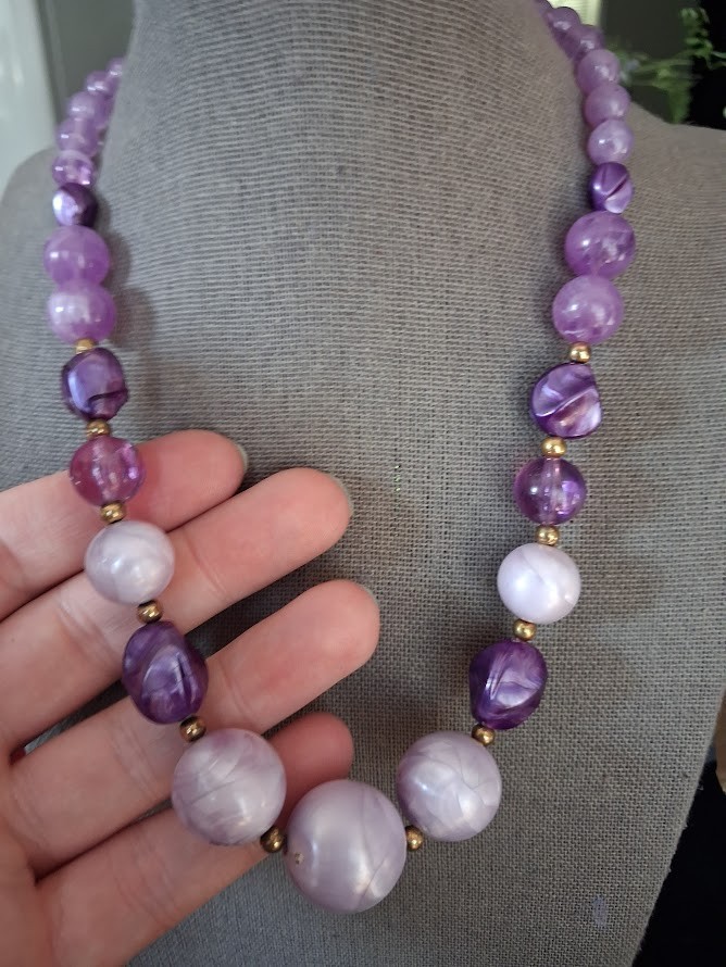 17 inch Purple beaded necklace
