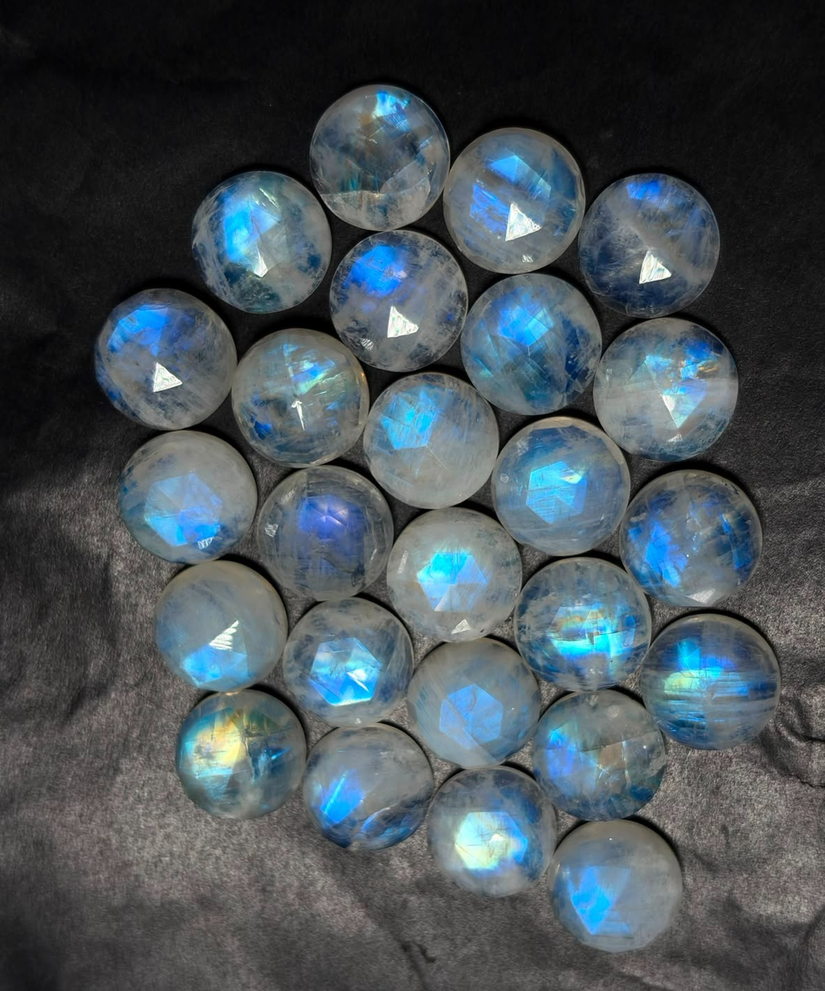Rainbow Moonstone A One Quality 100% Natural Moonstone Rose Cut Loose Gemstone