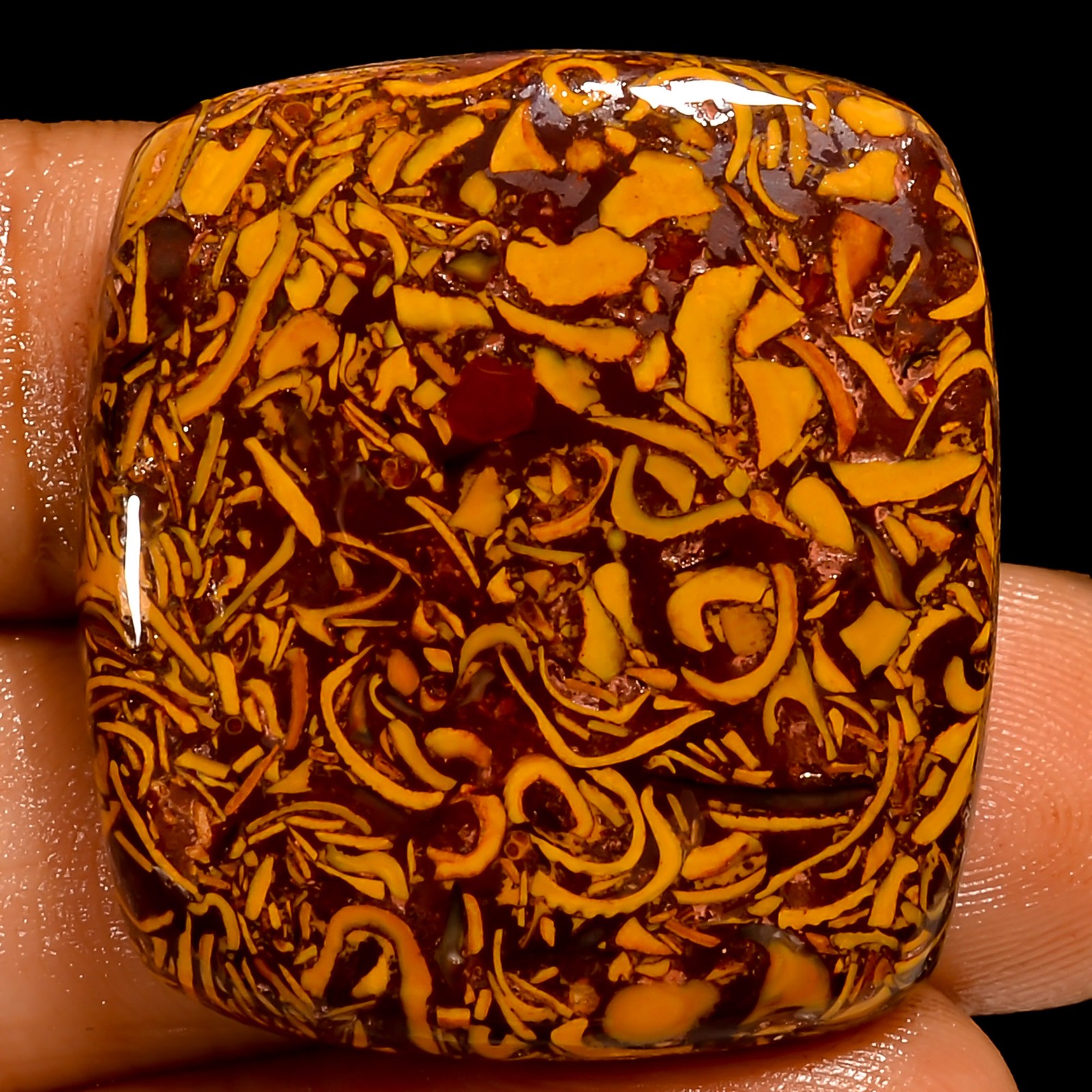 100% Natural Mariam Jasper Radiant Cabochon Gemstone 50.5 Ct. 30X26X6 mm UG-2945