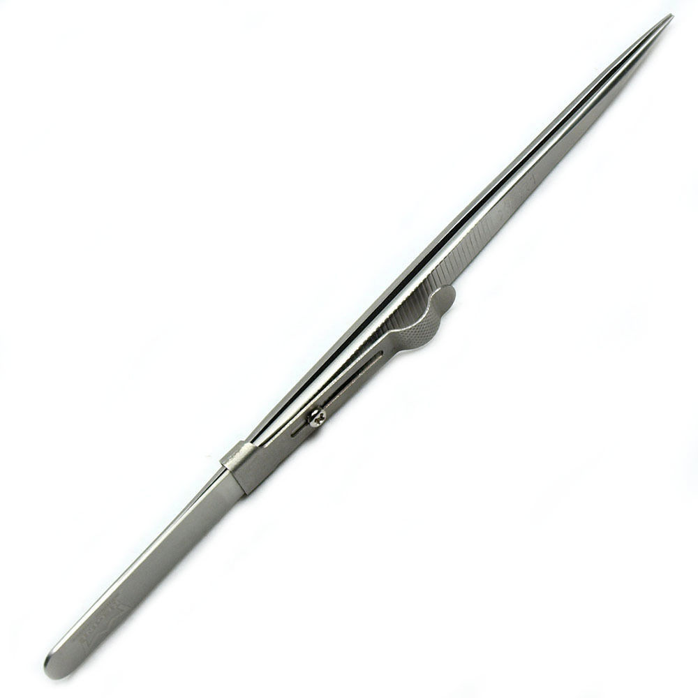 Diamond Gemstone Tweezers with side lock indented serrated Tips for easy pick up