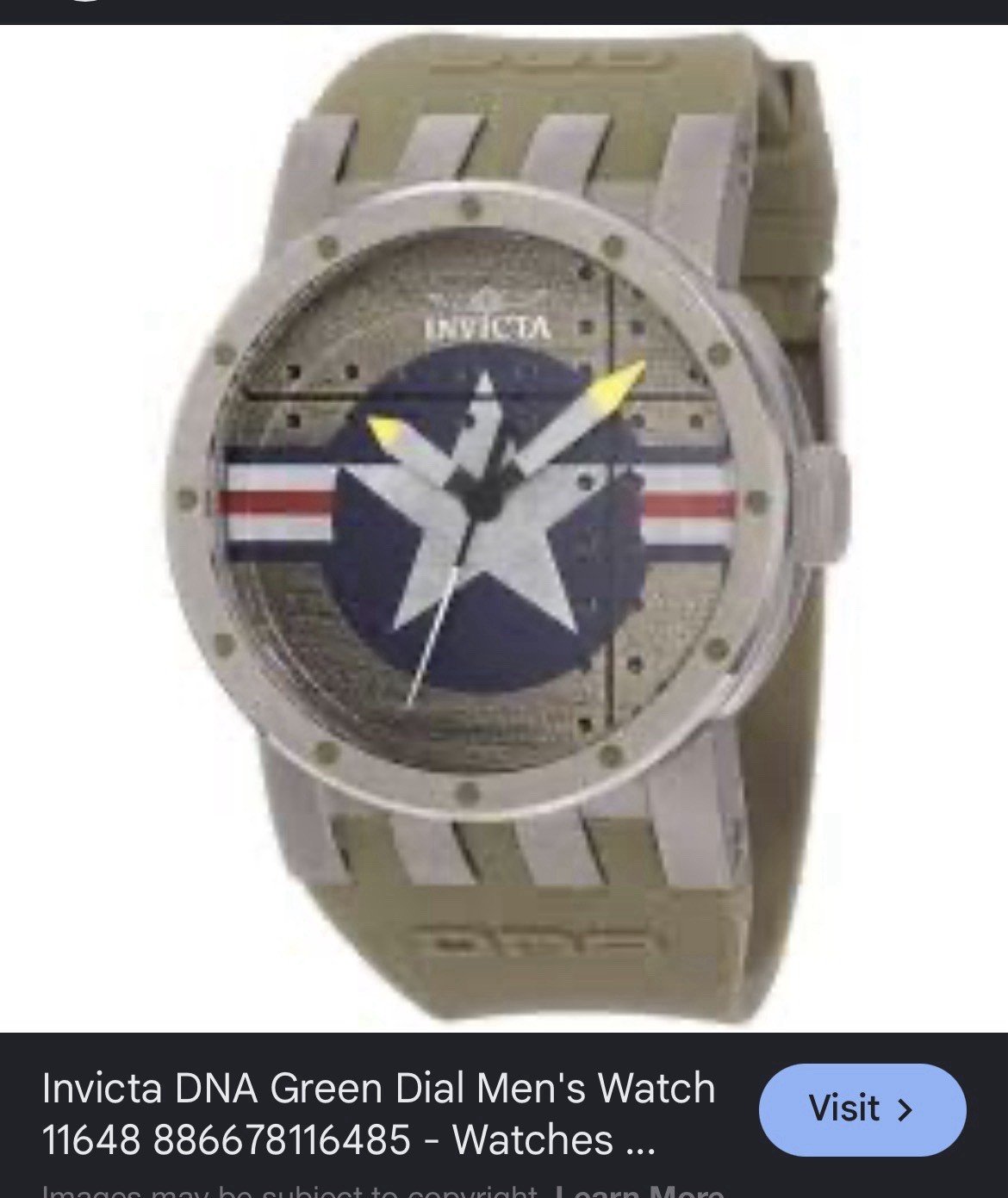 Invicta DNA Men’s Watch – 46mm, Olive Green 11648 NEW Full Set