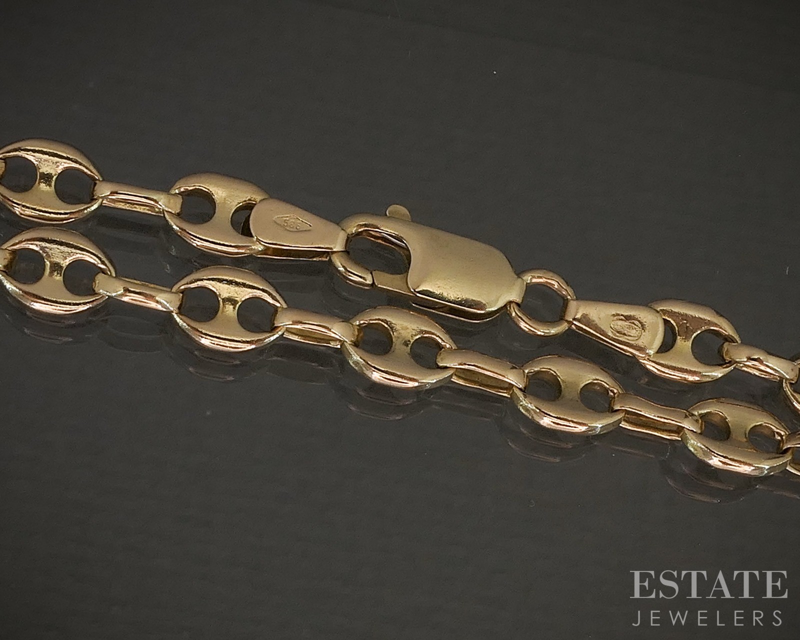 14k Yellow Gold Gucci Style Chain Link Bracelet 6.5g 7.25″L p21666b