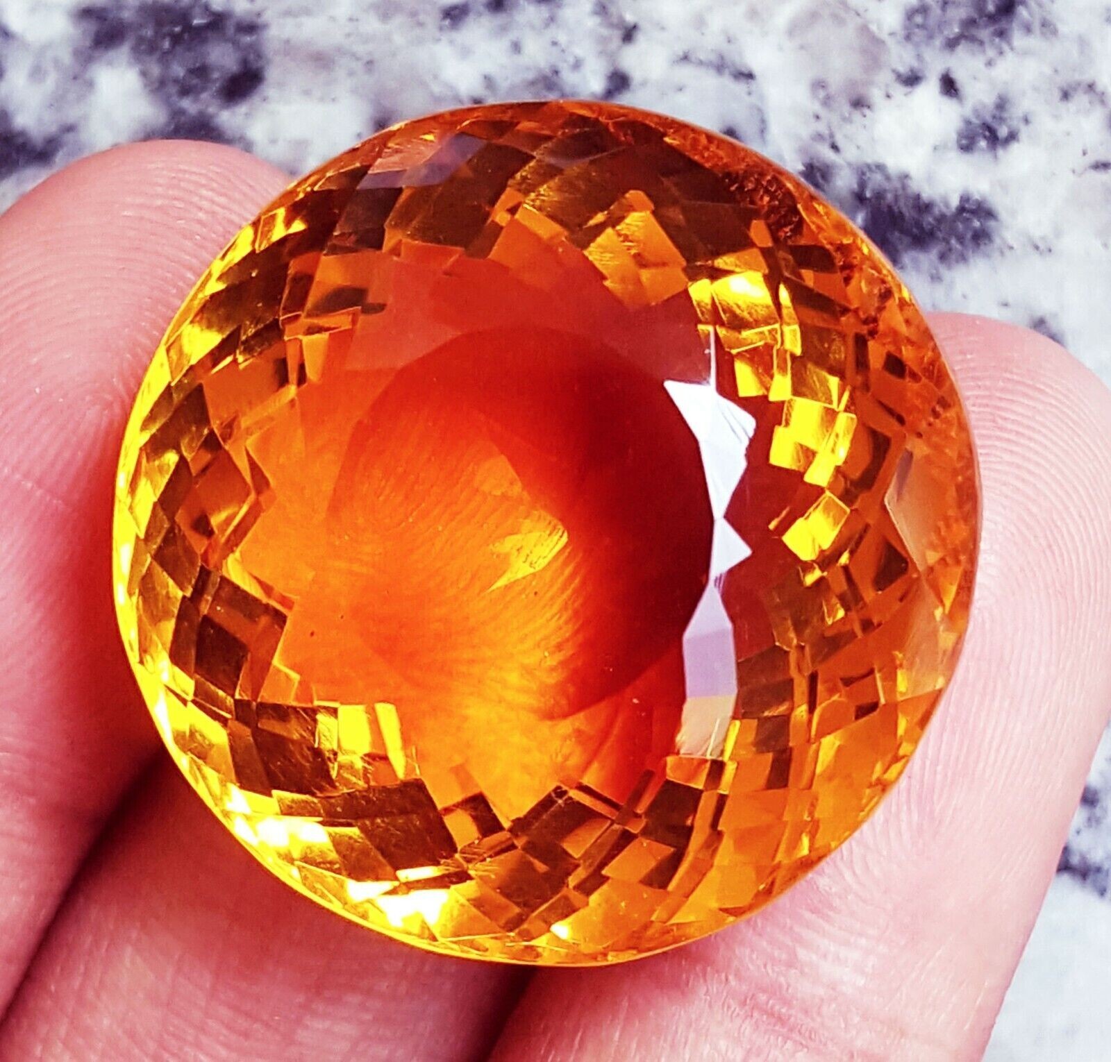 GIE Certified Natural 105 Ct Round Shape Yellow Citrine Brazilian Loose Gemstone
