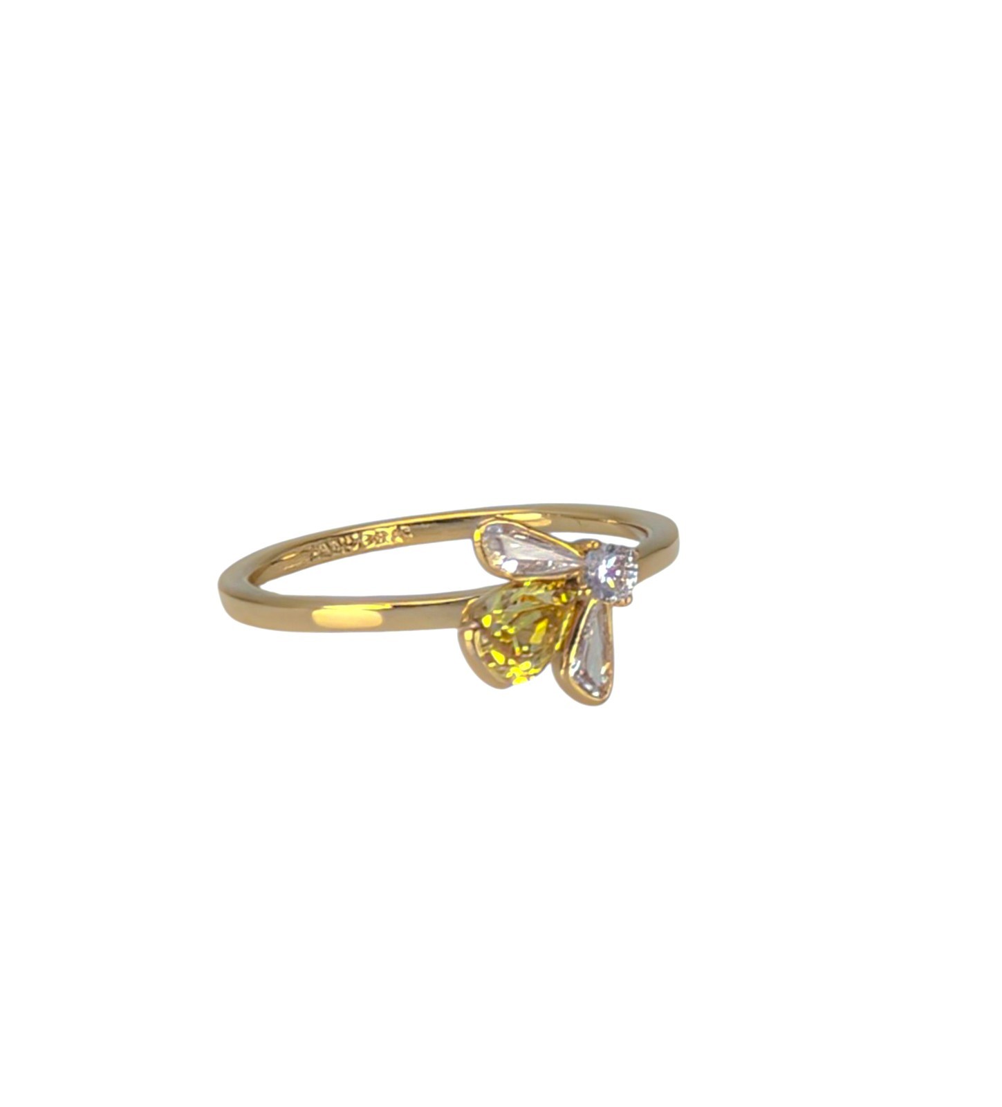 New 100% Authentic PANDORA 14k Gold P Vibrant Yellow Honey Bee Ring 164562C01
