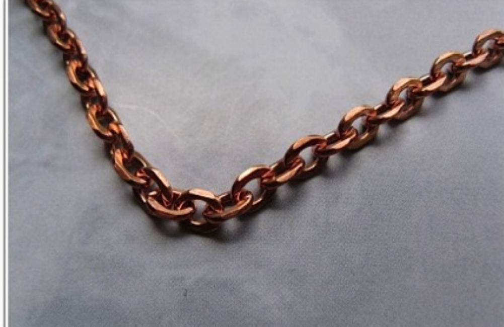 Solid Copper Chain CN607G – 1/8 of an inch wide. Available in 18 to 30 inches.