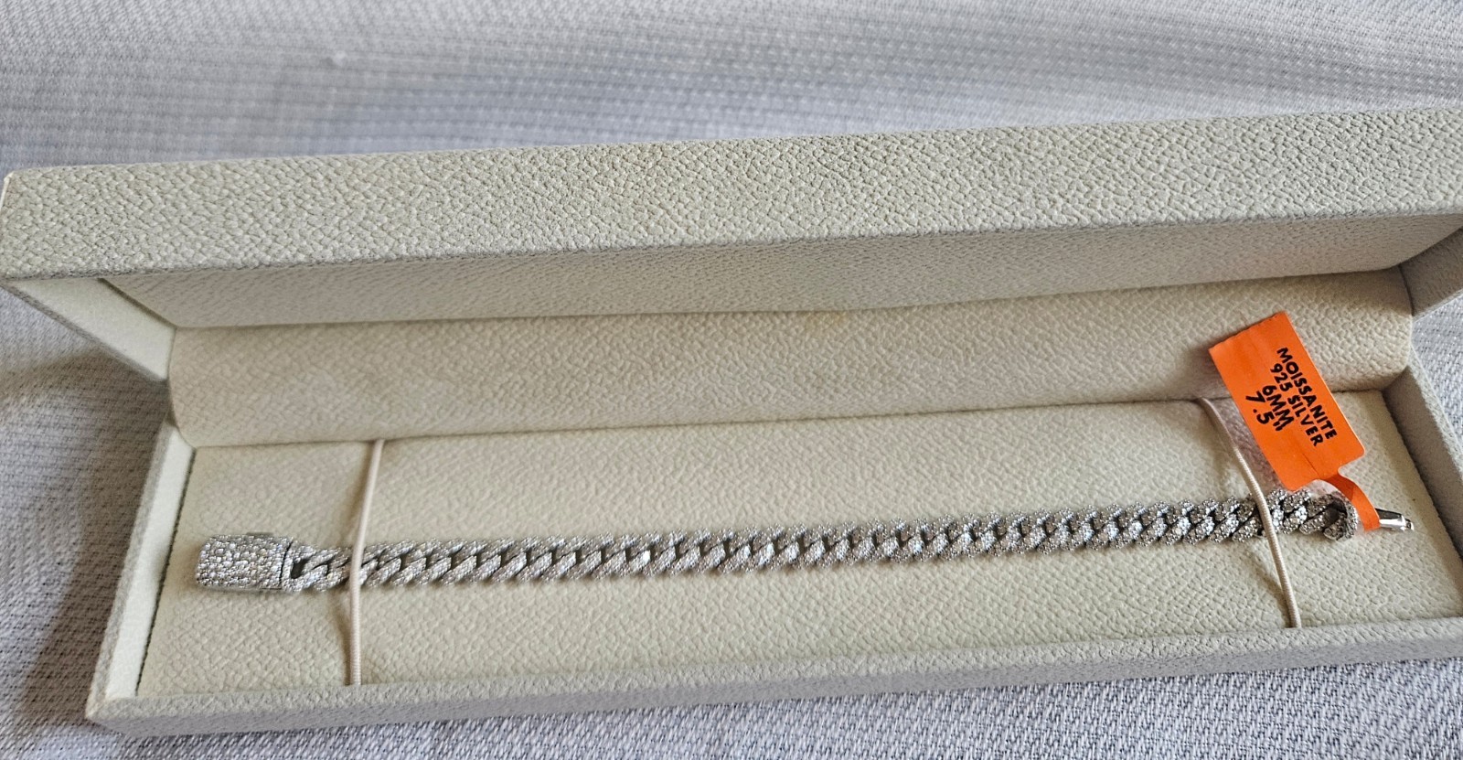7.5″ – 6mm Monaco Link Moissanite 925 Bracelet 11.00ctw
