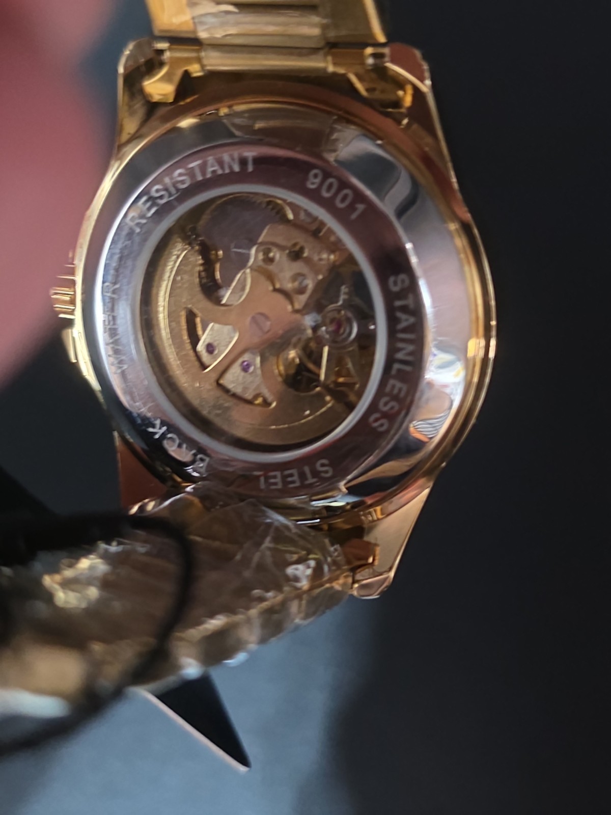 BIBI Luxury Watch Automatic Skeleton Gild Tone 9001