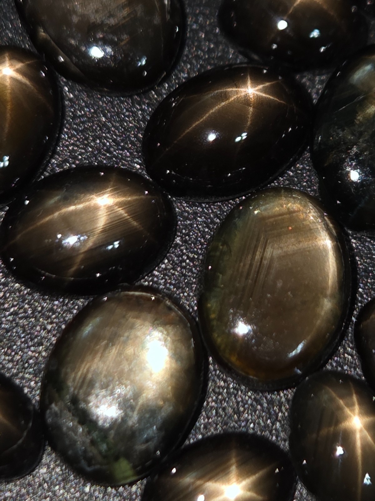 Black Star Sapphire 5x3mm,6x4mm, 7x5mm Flat Back Oval Cabochon Loose Gemstone(s)