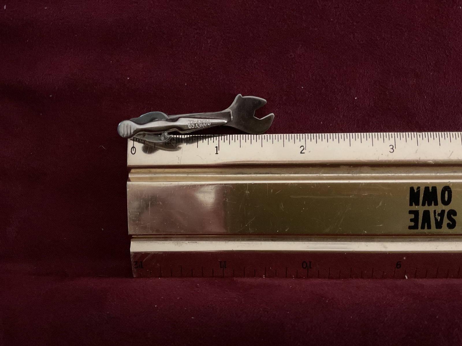 Vintage Kinney Co. Miniature Crescent Adjustable Wrench Tie Clip Clasp
