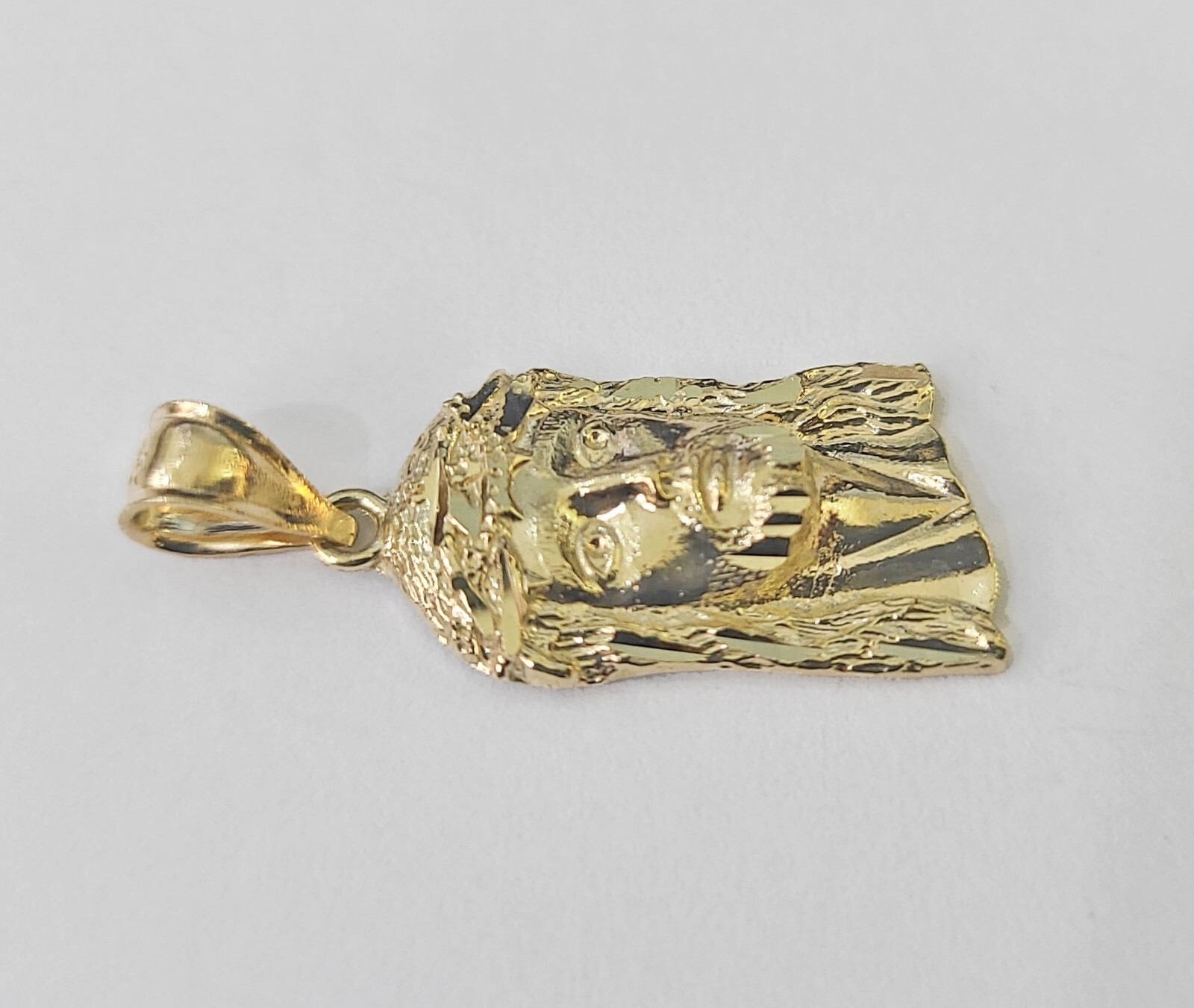 Real 10K Yellow Gold Jesus Head Pendant Charm Genuine