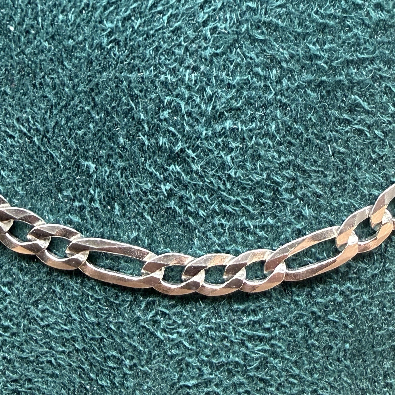ITALY 925 Sterling Silver FIGARO Chain Necklace 18” 3.6mm