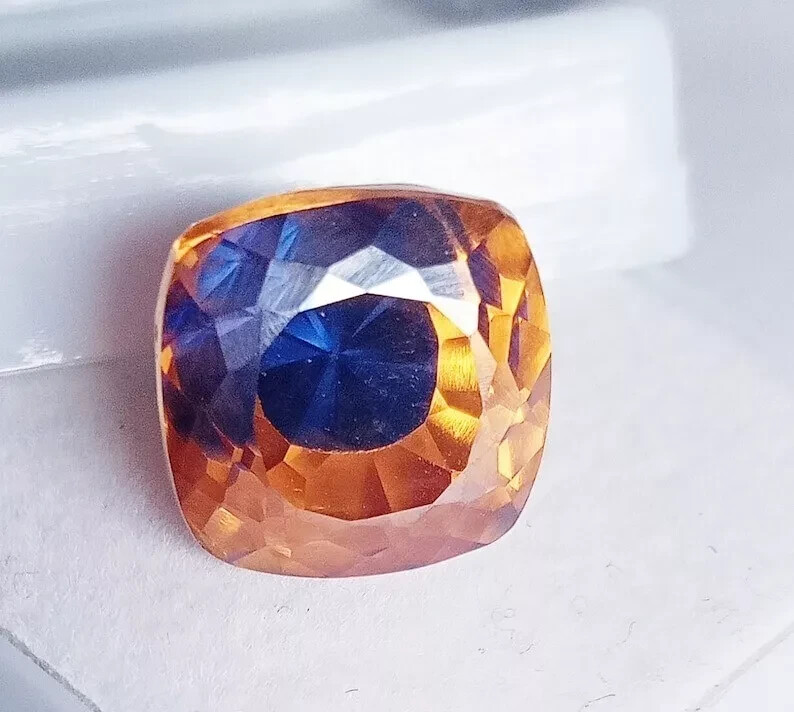 20-22 Ct Pitambari Sapphire Cushion Natural Bi-Color Certified Loose Gemstone