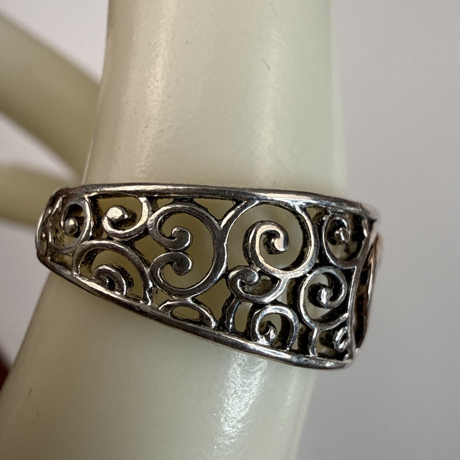 LA GEM & JEWELRY 925 Sterling Silver Double Heart Rose Gold PL Ring Sz 7 – 2.56g