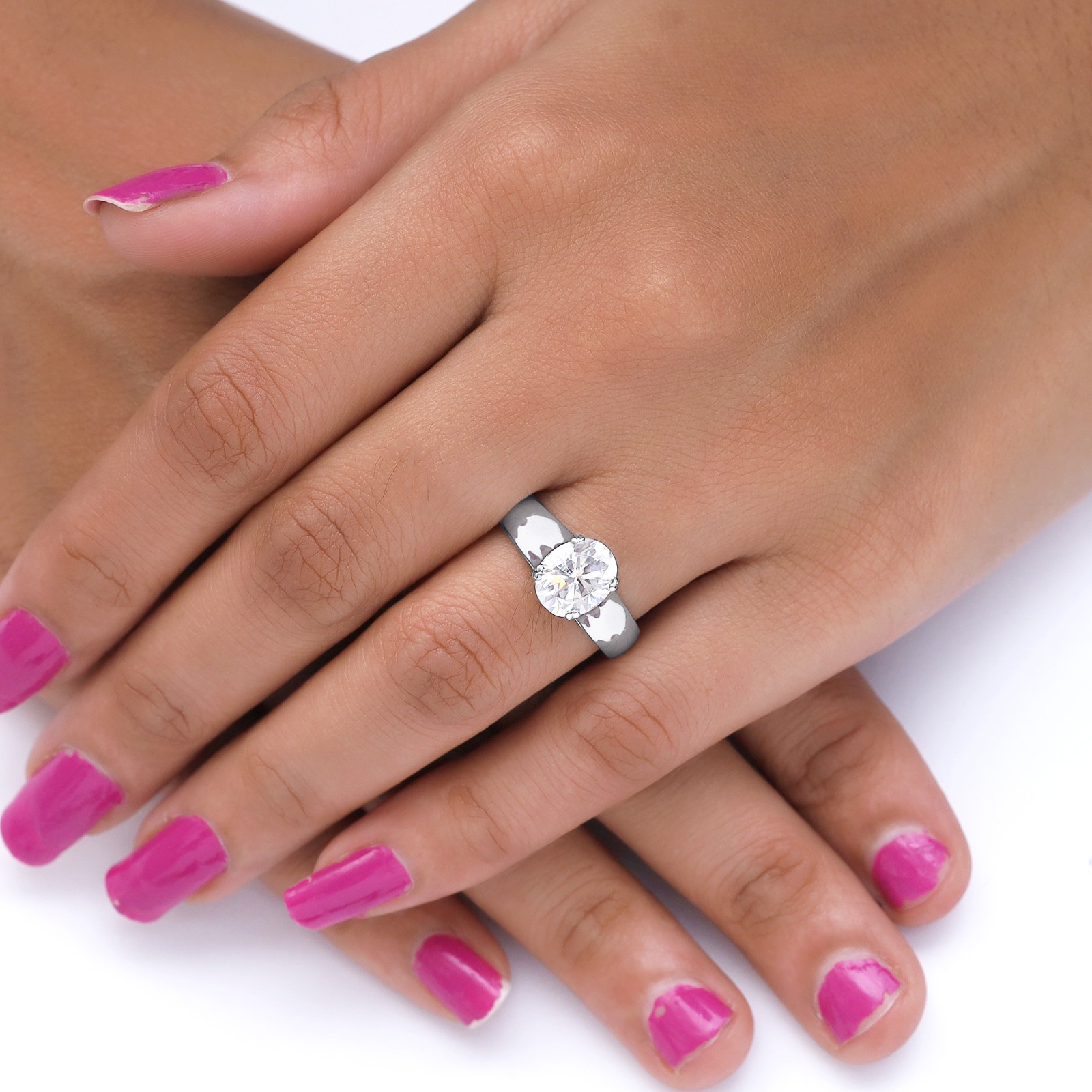 2.60 Ct Oval Cut Moissanite Solitaire Engagement Ring in 925 Steling Silver