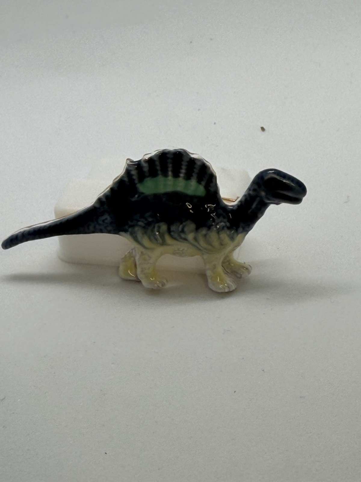 Blue White Green Ceramic Enamel Dinosaur Brooch & pendant 2 in