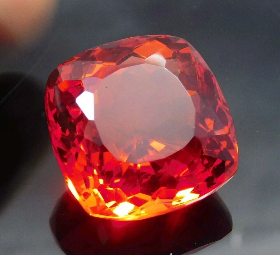 NATURAL CERTIFIED 93 CT CUSHION SHAPE ORANGE MEXICAN FIRE OPAL LOOSE GEMS 26H15