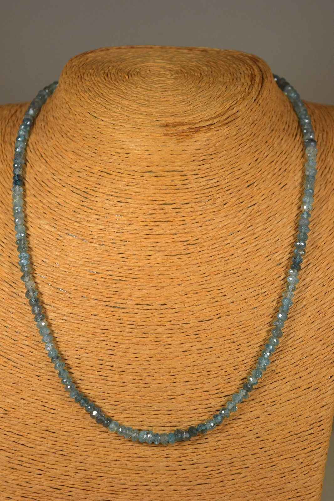 Zircon Chain Necklace 108.0ct.!! Blue Natural Jewellery Gemstone Healing Stone Necklace