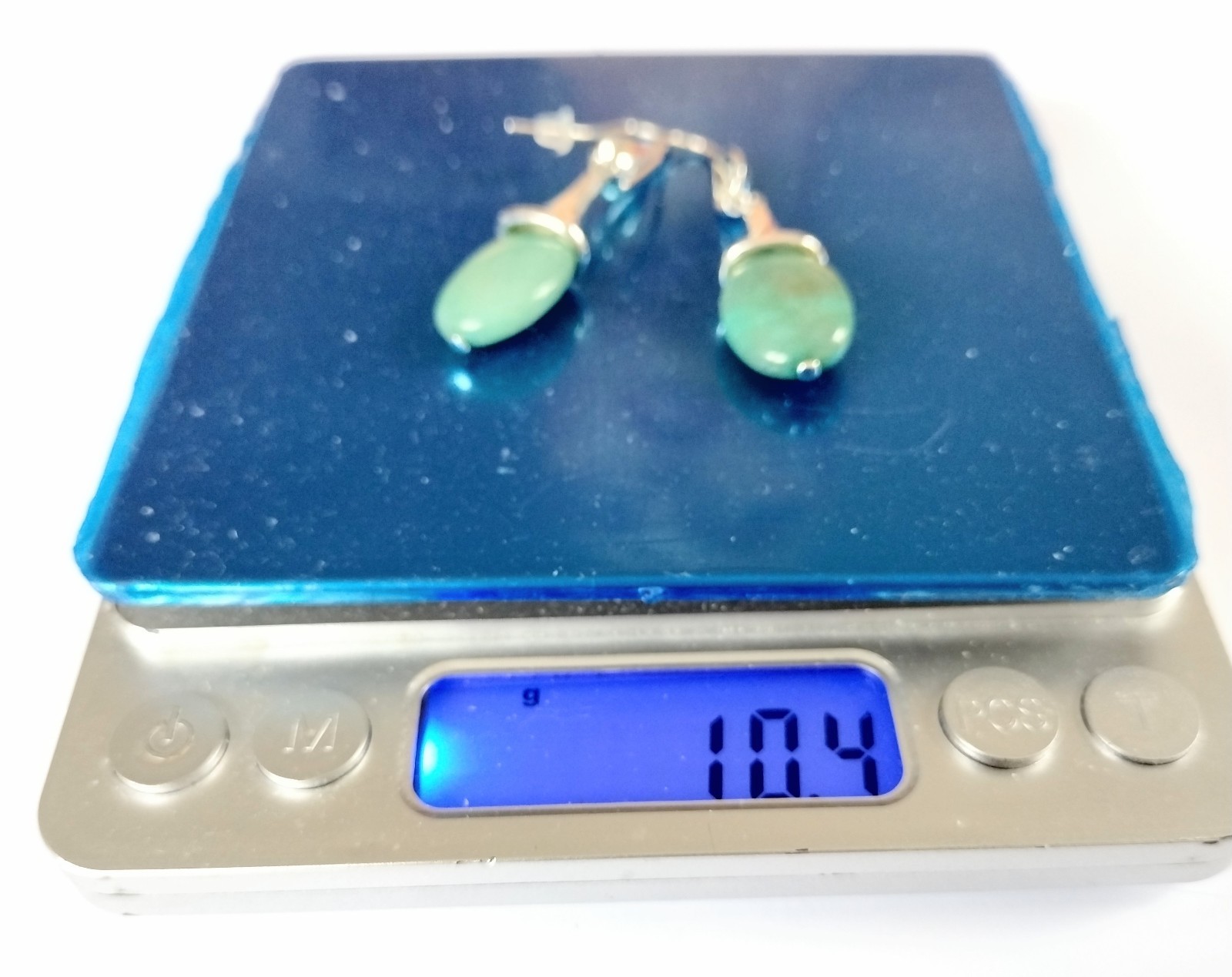 RLM Robert Lee Morris Sterling Turquoise Dangle Earrings 2″ 10g Hook or LeveBack