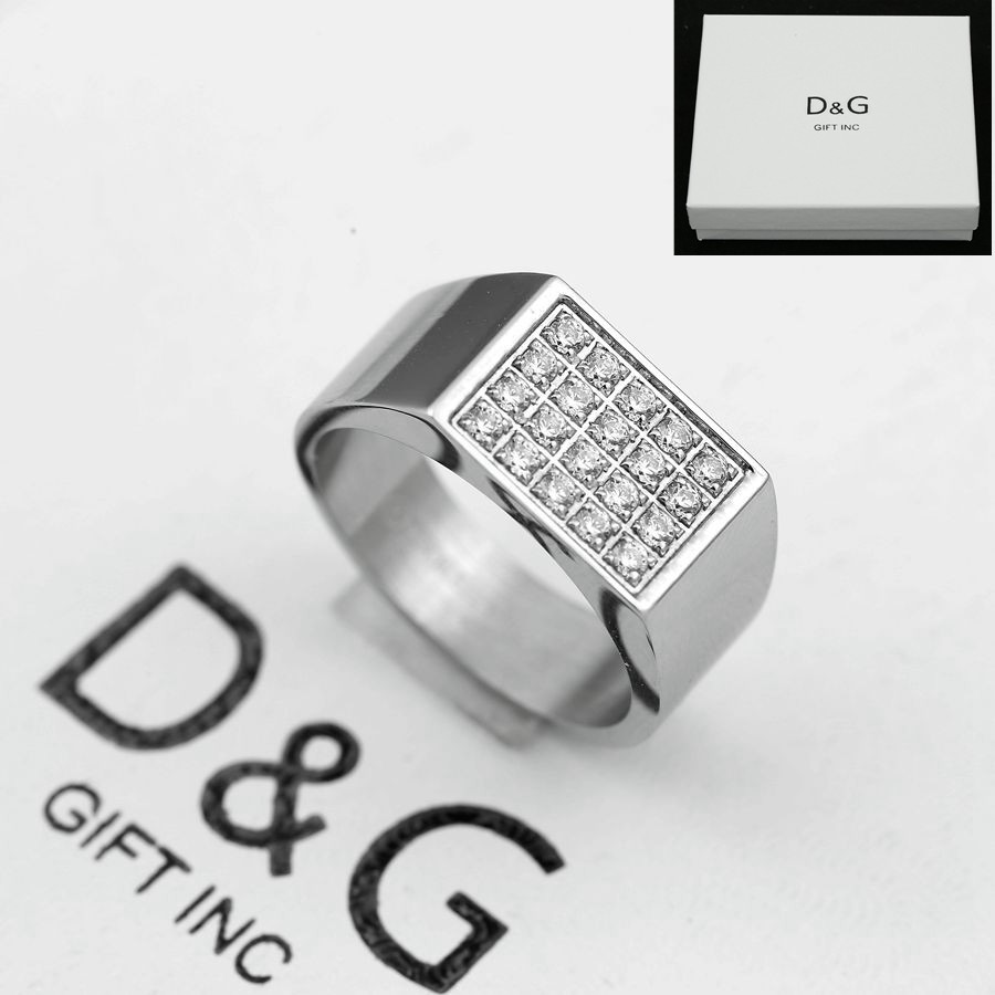 DG Men’s Stainless-Steel CZ Icy Bling,Ring 8 9,10,11,12 13*High Polish+Box