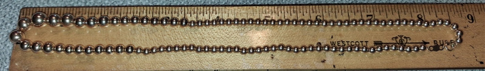 10k Gold Ball Beaded Necklace 3.44 Grams MEASURES 17 Inches
