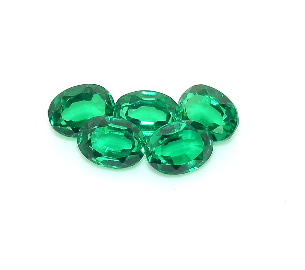 6×4 mm To 12×10 mm Emerald Color Lab Grown Oval Cut 01 Pcs Only Loose Gemstone