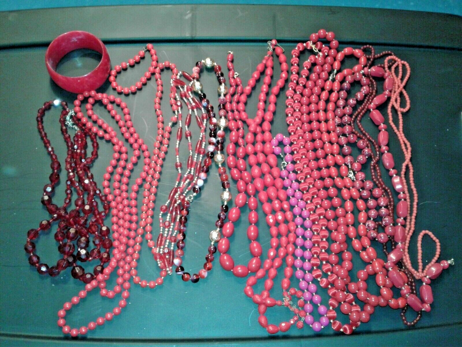 10 VINTAGE BEAD NECKLACES & BRACELETS CHOOSE LOT BY COLOR, PICTURES ARE EXAMPLES