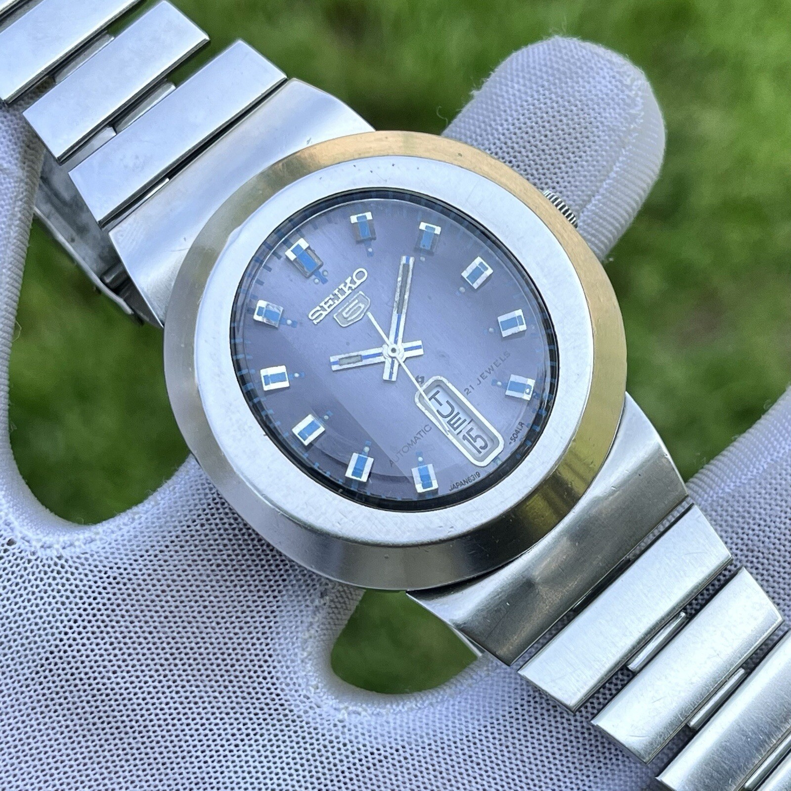 Rare Vintage Seiko 5 Diamatic Oval Shape Automatic Japan Men’s Watch 6319-5030