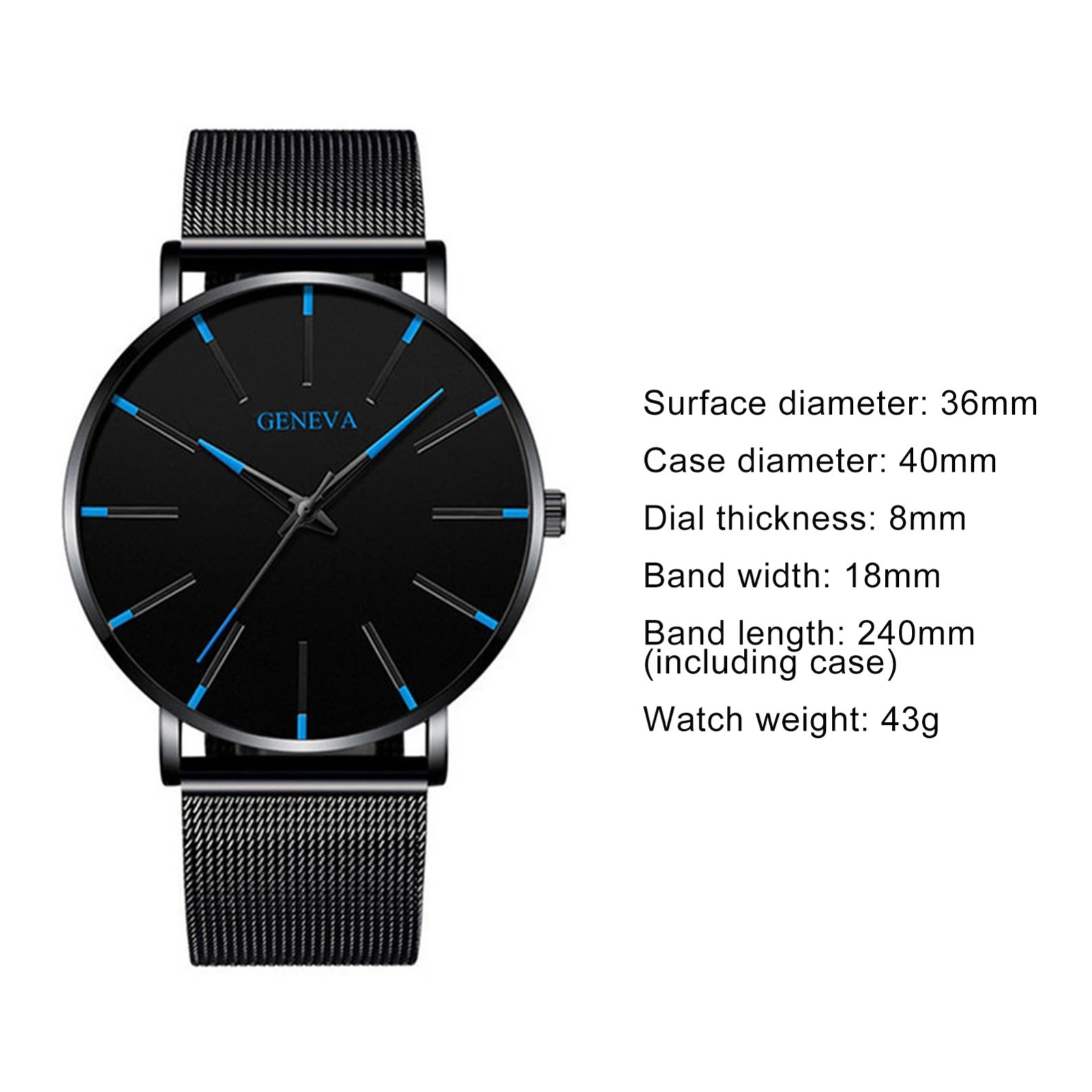 Waterproof Men’s Watch Stainless Steel Quartz Luminous Classic Watches Business