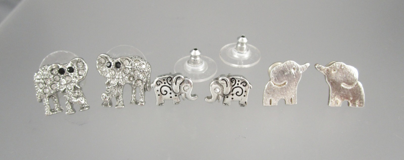 LOT of 3 Pairs Silver Tone Elephants 1 BRIGHTON “Ellie” Stud Post Earrings 191x